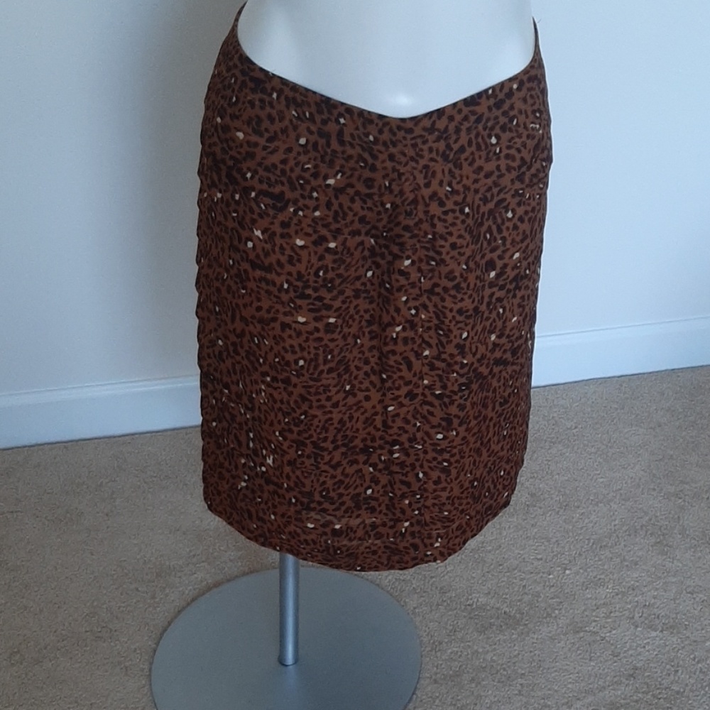 Larry Levine  Ruffled Animal Print Skirt